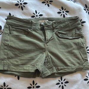 SO Olive Green Cotton Stretch Bermuda Shorts